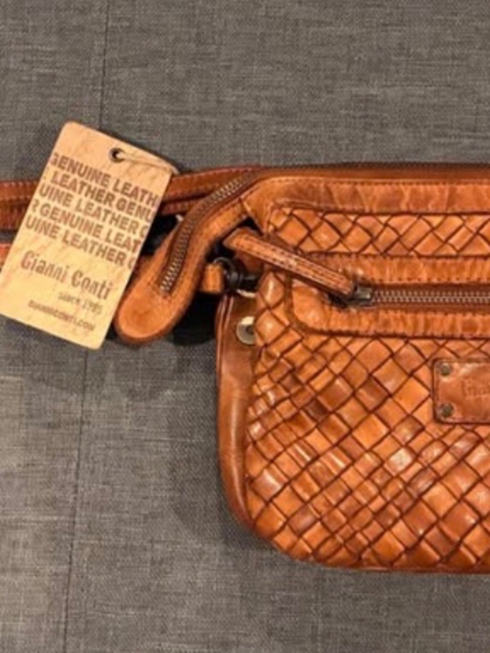 Gianni Conti woven leather crossbody bag